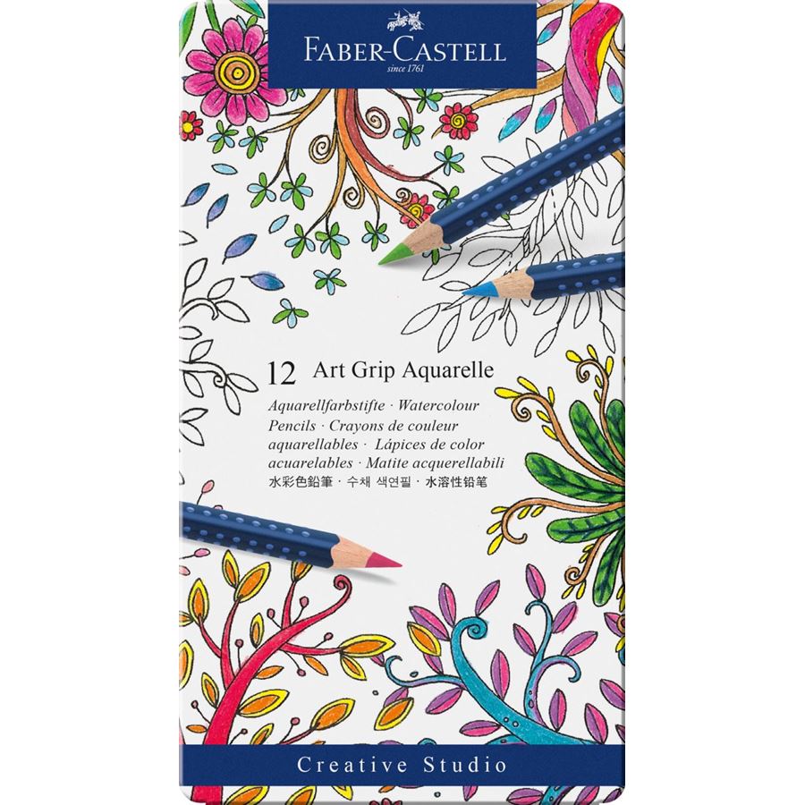 Faber-Castell - Watercolour pencil Art Grip Aquarelle tin of 12