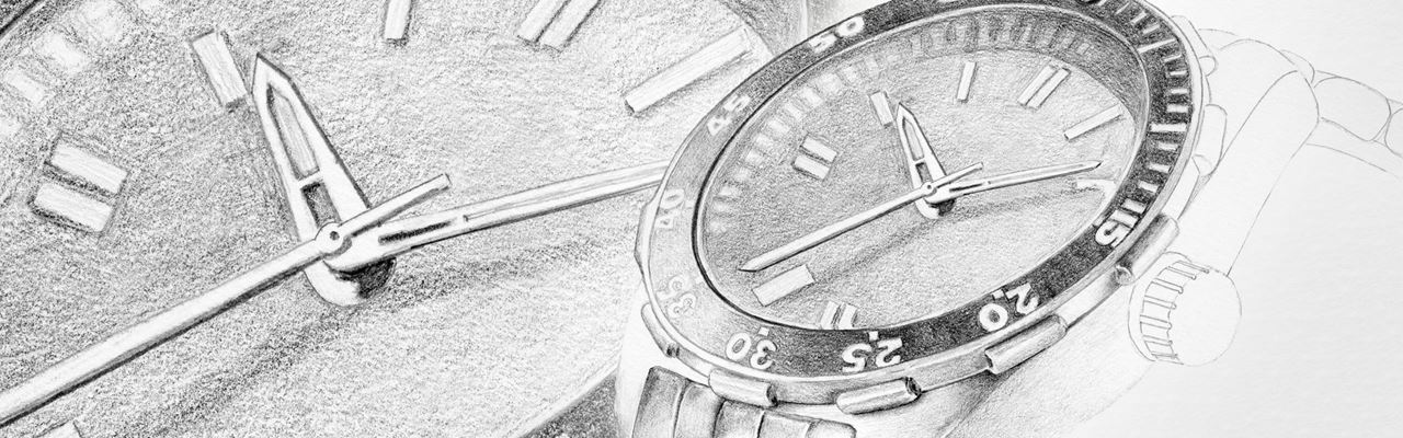 Realistic clock created with Graphite pencils