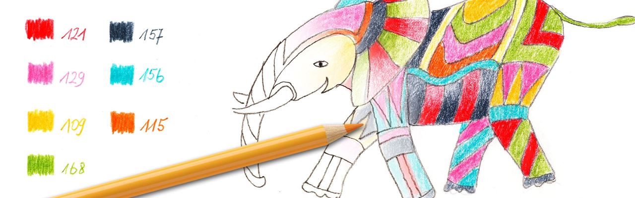 Colouring pages (easy): Little elephant