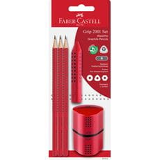 Faber-Castell - Grip graphite pencil set, red, 5 pieces