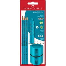 Faber-Castell - Grip graphite pencil set, turquoise, 5 pieces