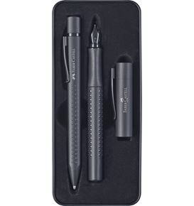 Faber-Castell - Grip Edition fountain pen, gift set, all black, 2 pieces