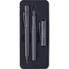 Faber-Castell - Grip Edition fountain pen, gift set, all black, 2 pieces