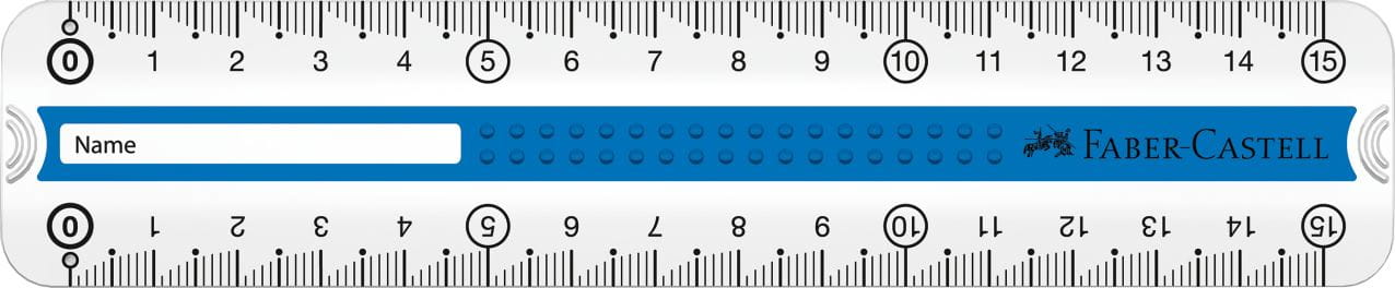Faber-Castell - Grip ruler, 15 cm, break resistant, blue/turquoise