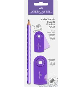 Faber-Castell - Jumbo Sparkle graphite pencil set, purple, 3 pieces