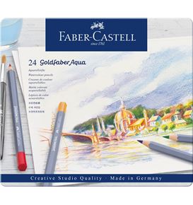 Faber-Castell - Goldfaber Aqua watercolour pencil, tin of 24