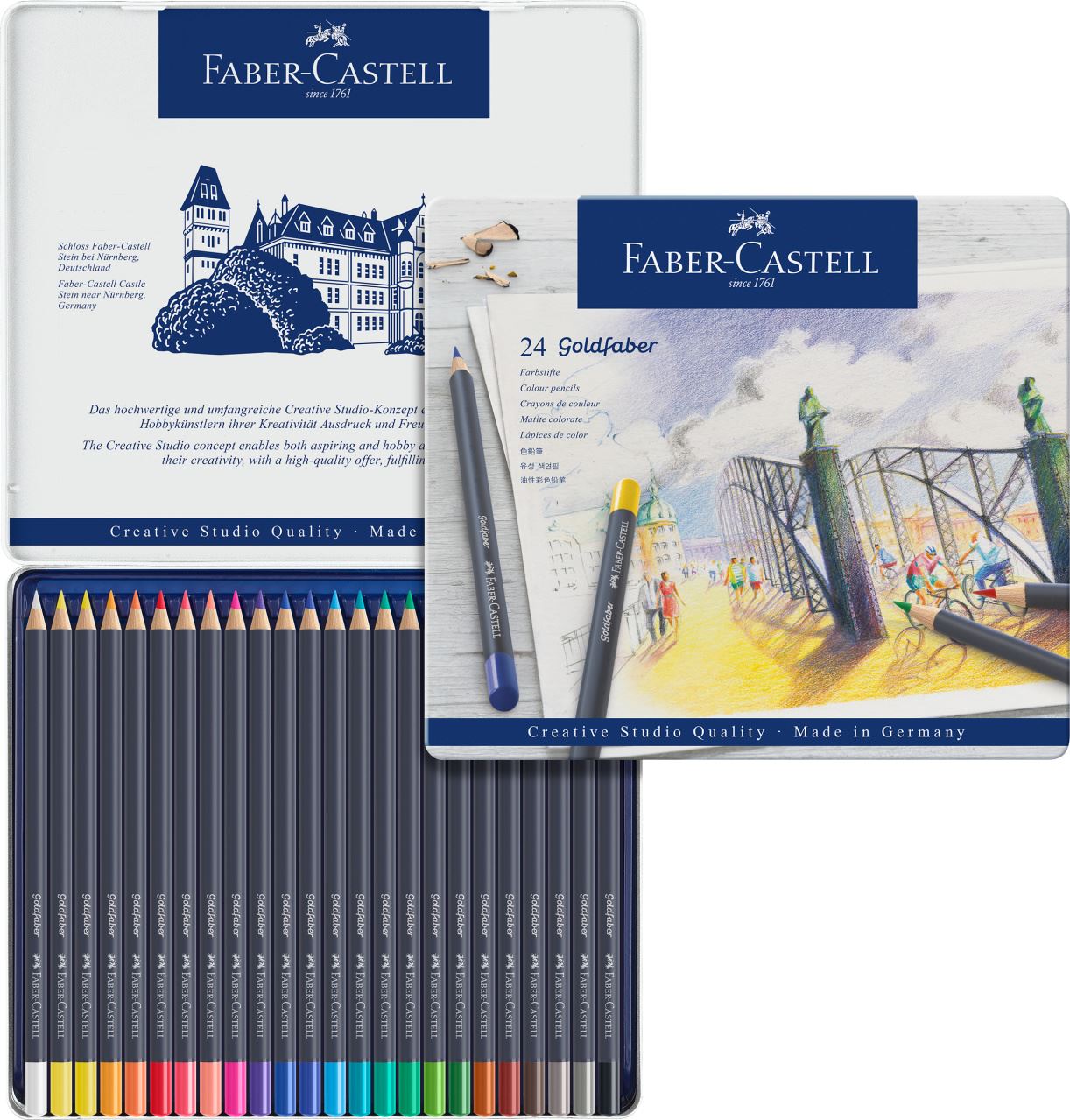 Faber-Castell - Goldfaber colour pencil, tin of 24