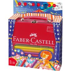 Faber-Castell - Jumbo Grip colouring set Circus in metal case, 33 pieces