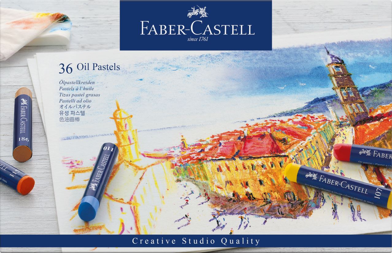Faber-Castell - Oil pastels, cardboard wallet of 36