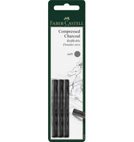 Faber-Castell - Pitt compressed charcoal stick, set of 3 soft