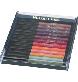 Faber-Castell - Pitt Artist Pen Brush India ink pen, set of 12, Earth tones