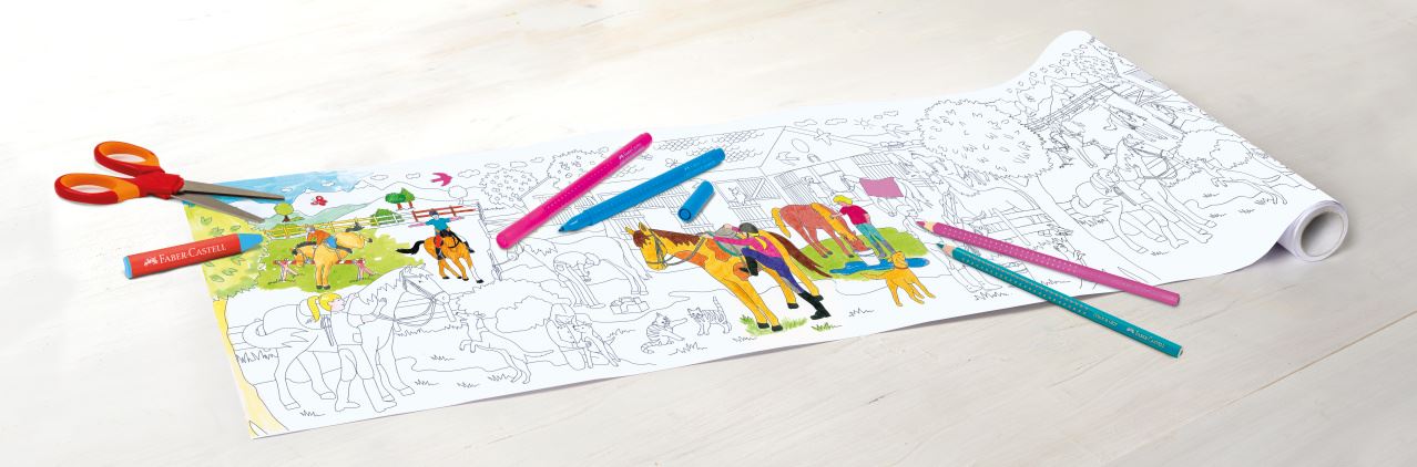 Faber-Castell - Banner roll with pony farm motifs, self-adhesive