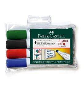 Faber-Castell - Whiteboard marker jumbo 123, wallet of 4