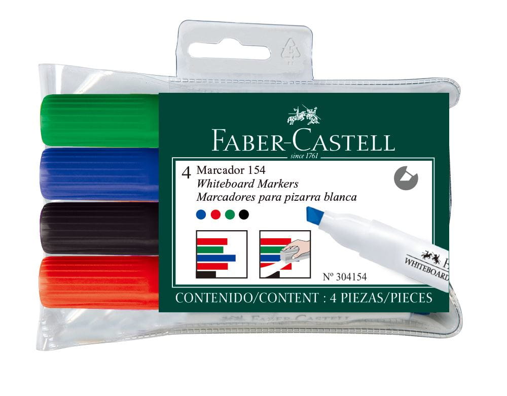 Faber-Castell - Winner 154 whiteboard marker, wallet of 4